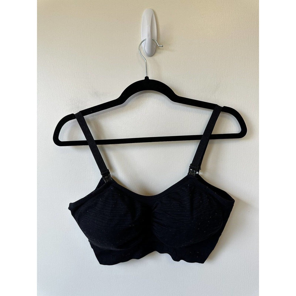 Kindred Bravely Sublime Hands-Free Pumping & Nursing Bra Black Sz Large